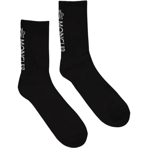 Logo Lange Socken Baumwolle Elasthan - Moncler - Modalova
