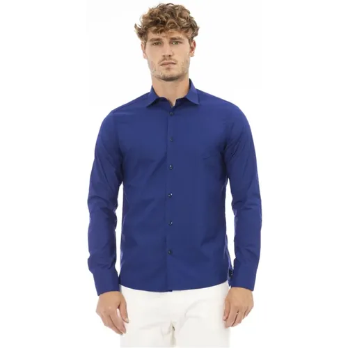Italienisches Blaues Regular Fit Hemd , Herren, Größe: 2XL - Baldinini - Modalova