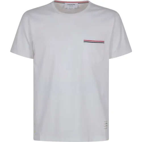 Weißes Taschen T-Shirt Mittelschweres Jersey - Thom Browne - Modalova