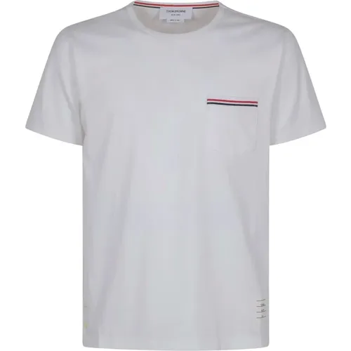 Weißes Taschen T-Shirt Mittelschweres Jersey , Herren, Größe: L - Thom Browne - Modalova