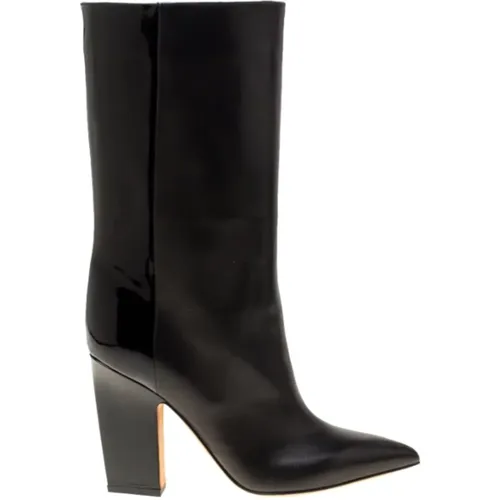 Leather Boots with Patent Back Detail , female, Sizes: 3 UK - Valentino Garavani - Modalova