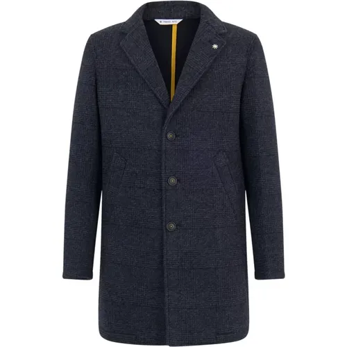 Blue Wool Blend Coat , male, Sizes: 2XL, XL, L - Manuel Ritz - Modalova