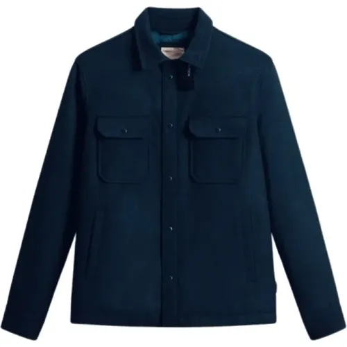 Alaskan Wool Overshirt Melton , Herren, Größe: S - Woolrich - Modalova