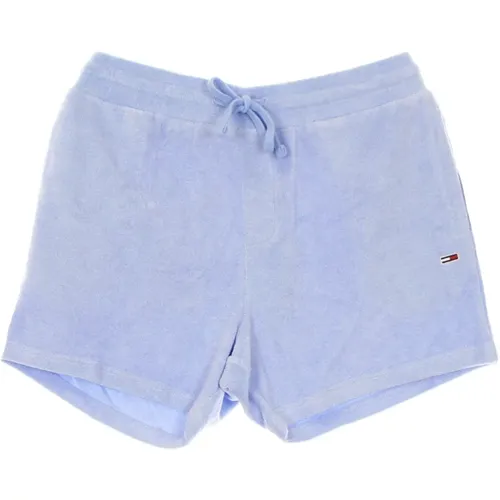 Blaue Frottee Baumwollshorts mit Taschen - Tommy Hilfiger - Modalova