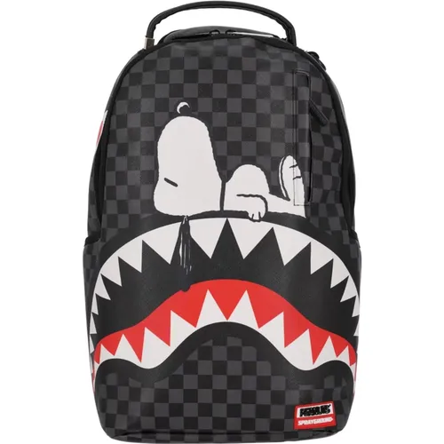 Schwarzer Snoopy Chilling Rucksack , unisex, Größe: ONE Size - SPRAYGROUND - Modalova