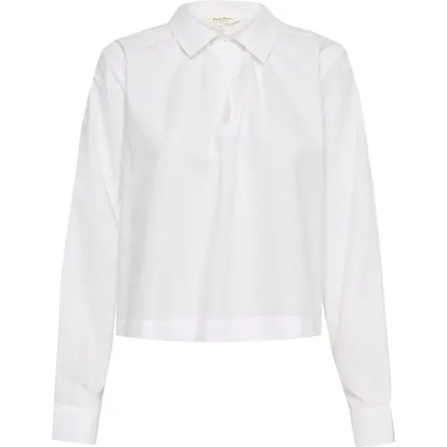 Weiße Blusenshirt mit Langen Ärmeln , Damen, Größe: L - Part Two - Modalova