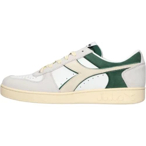 Retro Tennis Sneaker Grün Grau , Herren, Größe: 41 EU - Diadora - Modalova