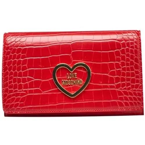 Rote Umhängetasche mit Kette - Love Moschino - Modalova