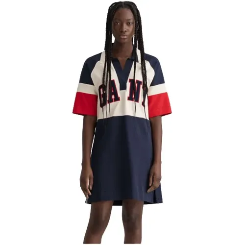 Retro Sportswear Kleid mit Farbigen Einsätzen , Damen, Größe: M - Gant - Modalova