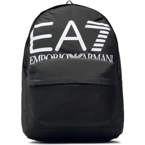 Schwarz/Weiß Logo Rucksack - Emporio Armani EA7 - Modalova