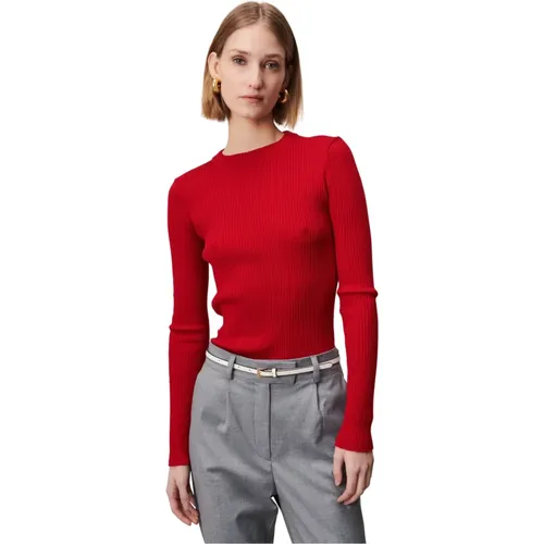 Stilvoller Roter Pullover , Damen, Größe: S - Jane Lushka - Modalova