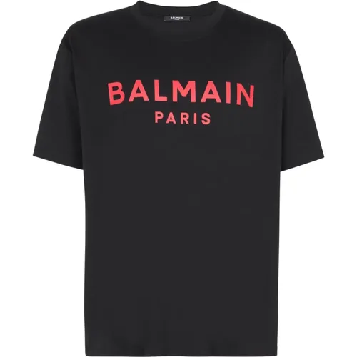 T-Shirt mit Paris-Print , Herren, Größe: 2XL - Balmain - Modalova