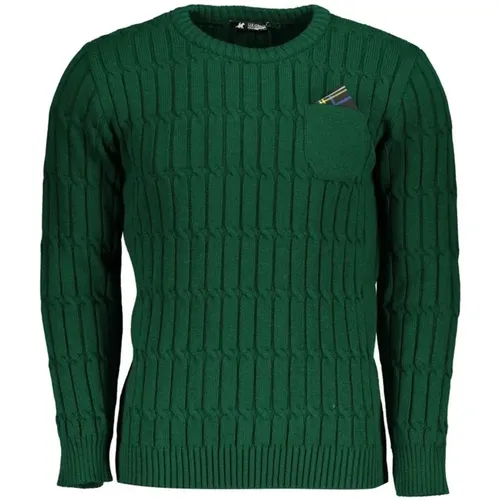 Grüner Twisted Crewneck Sweater mit Logo , Herren, Größe: 2XL - U.S. Polo Assn. - Modalova