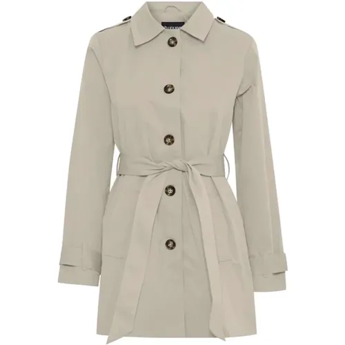 Trenchcoat with Belt and Large Buttons , female, Sizes: S, XL, L - b.Young - Modalova