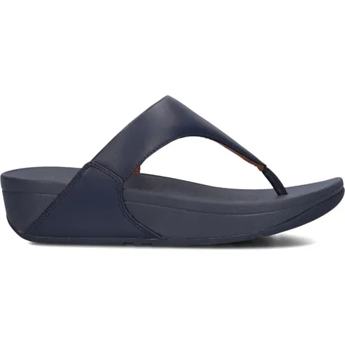 Blaue Leder Zehenslipper , Damen, Größe: 42 EU - FitFlop - Modalova