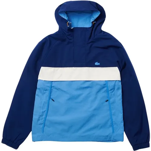 Colourblock Smock Pullover Anorak Jacket , male, Sizes: L/XL - Lacoste - Modalova