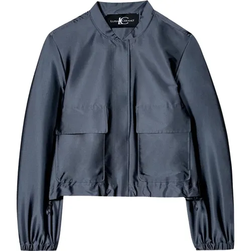 Changeant Taffeta Boxy Blouson Jacke , Damen, Größe: L - LUISA CERANO - Modalova