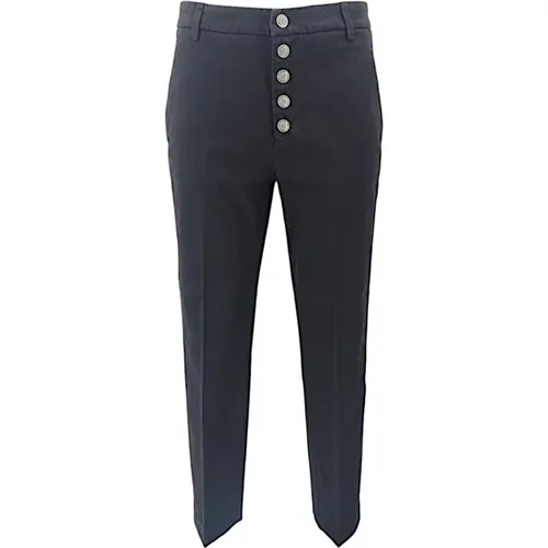 Schwarze Gabardinehose für Damen , Damen, Größe: W25 - Dondup - Modalova