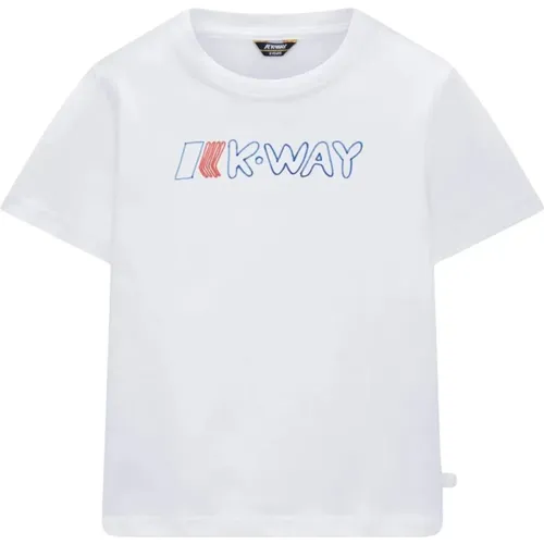 Weißes T-Shirt mit zentralem Logodruck - K-way - Modalova