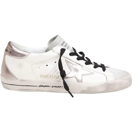 White/Ice Leather Sneakers Round Tip , female, Sizes: 7 UK, 5 UK, 3 UK, 6 UK - Golden Goose - Modalova