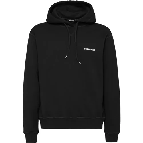 Schwarzer Hoodie Pullover Logo-Druck , Herren, Größe: L - Dsquared2 - Modalova