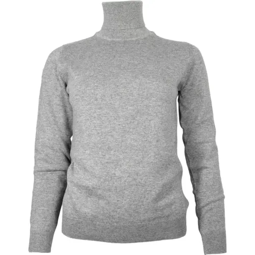 Grauer Cashmere Dolcevita Pullover , Damen, Größe: L - CASHMERE COMPANY - Modalova