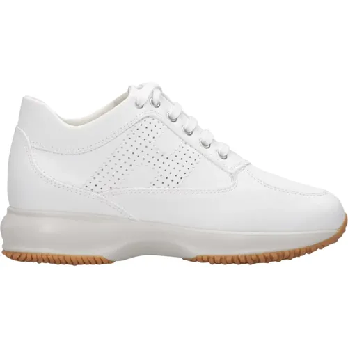 Leather Sneakers with Perforated Side , female, Sizes: 6 1/2 UK, 6 UK, 2 1/2 UK, 5 UK, 5 1/2 UK - Hogan - Modalova