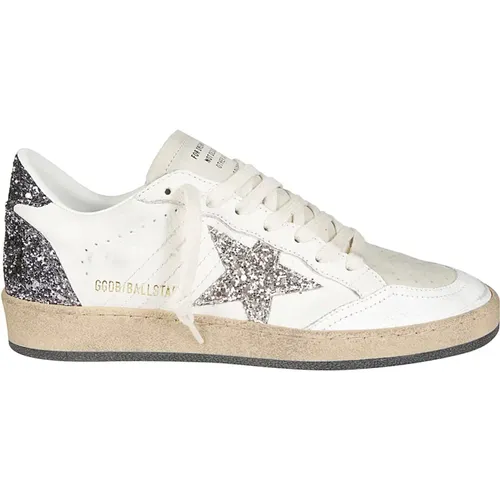 Glitzer Stern Leder Sneakers , Damen, Größe: 41 EU - Golden Goose - Modalova