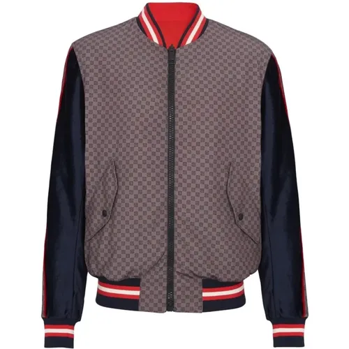 Mini Monogram Bomber Jacket Size: 50, colour: Brown , male, Sizes: L, M - Balmain - Modalova