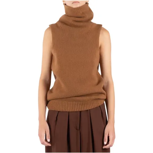 Kamel Wollmischung Pullover , Damen, Größe: M - Dries Van Noten - Modalova