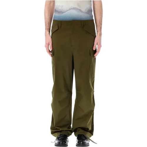 Mens Clothing Trousers Military Ss24 , male, Sizes: L, M - Msgm - Modalova