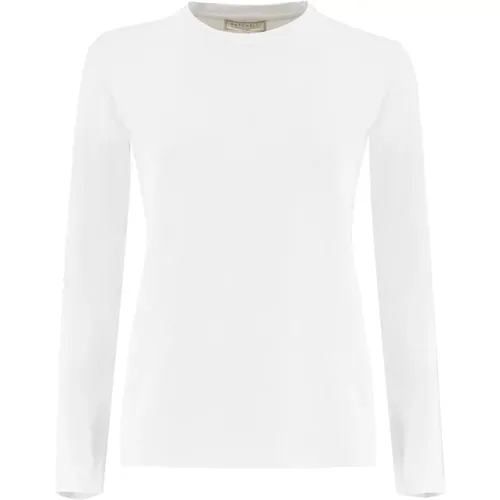 Essentielles Baumwoll-Jersey Crew Neck Shirt , Damen, Größe: L - Antonelli Firenze - Modalova