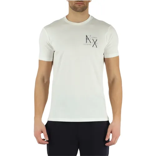 Slim Fit Cotton T-Shirt with Front Logo Print , male, Sizes: 2XL, XL - Armani Exchange - Modalova