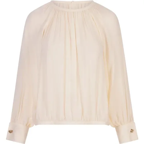 Ivory- Silk Creponne Shirt , female, Sizes: S, 2XS - Max Mara - Modalova