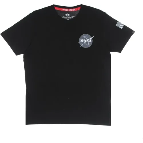 Nasa Logo Tee Short Sleeve , male, Sizes: L, M, XL - alpha industries - Modalova