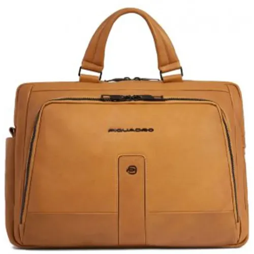 Leather Briefcase with Compartment , unisex, Sizes: ONE SIZE - Piquadro - Modalova