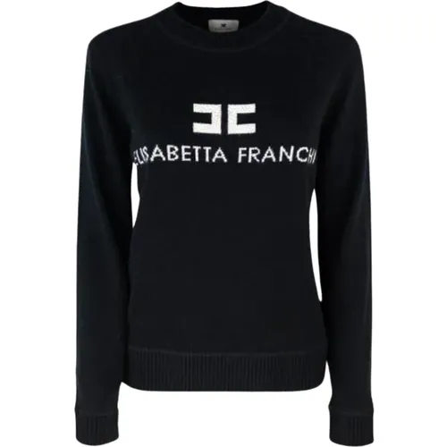 Logo Sweater , female, Sizes: L, XL, S, M - Elisabetta Franchi - Modalova