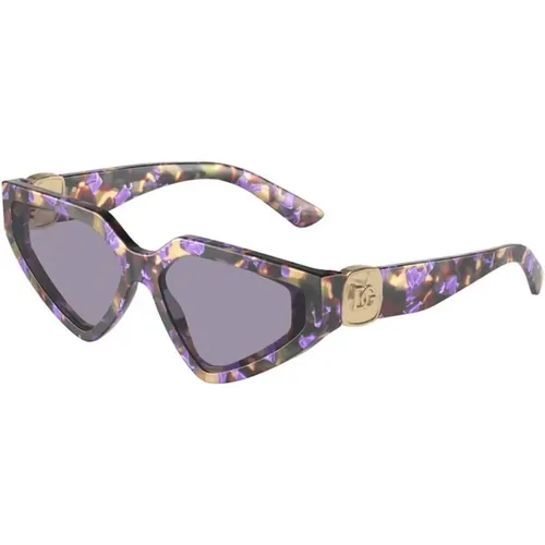 Blue Frame Grey Lens Sunglasses , unisex, Sizes: 59 MM - Dolce & Gabbana - Modalova