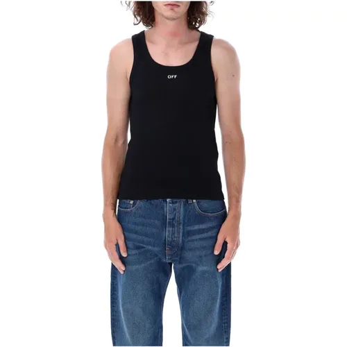 Ribbed Tank Top Aw24 , male, Sizes: L - Off White - Modalova