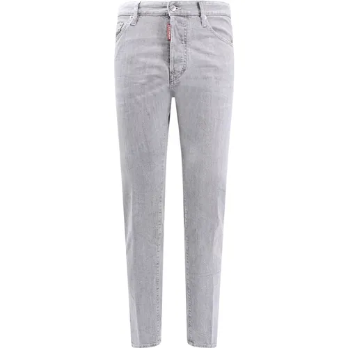 Grey Trousers with Button Closure , male, Sizes: S, XL, L, XS, 2XL, M - Dsquared2 - Modalova