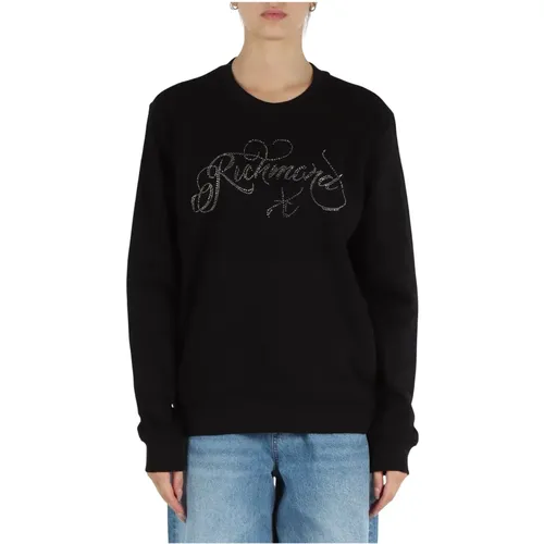 Sweatshirt aus Baumwollmischung mit Strass-Logo , Damen, Größe: S - Richmond - Modalova