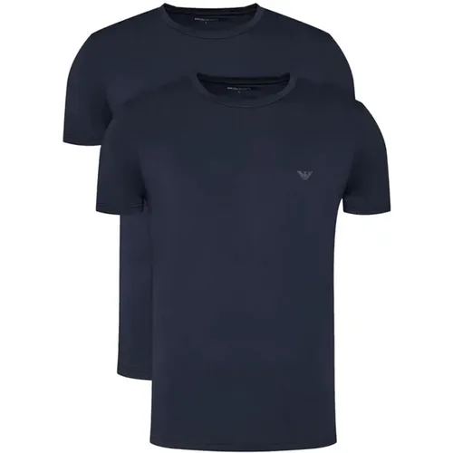 Blau Baumwolle T-Shirt Herrenunterwäsche , Herren, Größe: S - Emporio Armani - Modalova