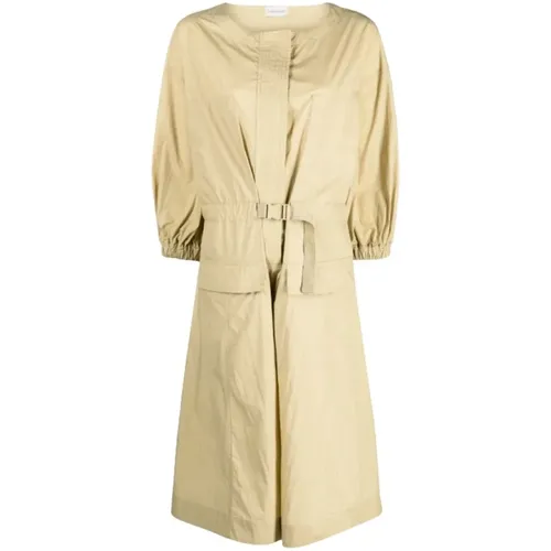Cotton Blend Belted Midi Dress , female, Sizes: S, XS - Moncler - Modalova