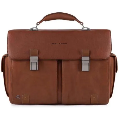 Leather Handbag Briefcase for Computer , unisex, Sizes: ONE SIZE - Piquadro - Modalova