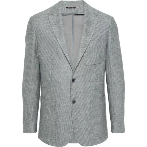 Linen/cotton jacket , male, Sizes: L, 2XL, 3XL, M, XL - Canali - Modalova