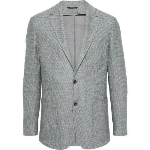 Linen/cotton jacket , male, Sizes: L, 2XL, 3XL, XL - Canali - Modalova