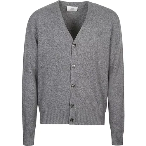 Wool Cardigan with V-Neck , male, Sizes: XL, L - Ami Paris - Modalova