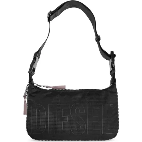 Grid Pattern Logo Print Bag , female, Sizes: ONE SIZE - Diesel - Modalova