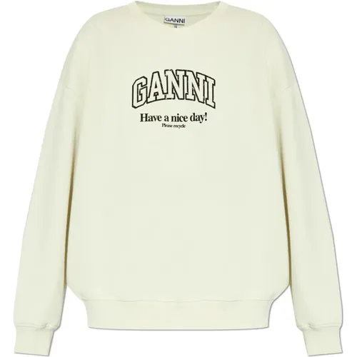 Sweatshirt mit Logo , Damen, Größe: 2Xs/Xs - Ganni - Modalova