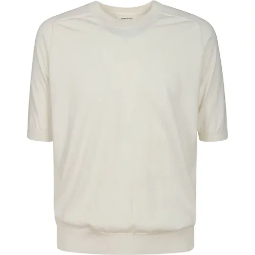 Weißes Baumwoll Crepe T-Shirt , Herren, Größe: XL - Atomofactory - Modalova